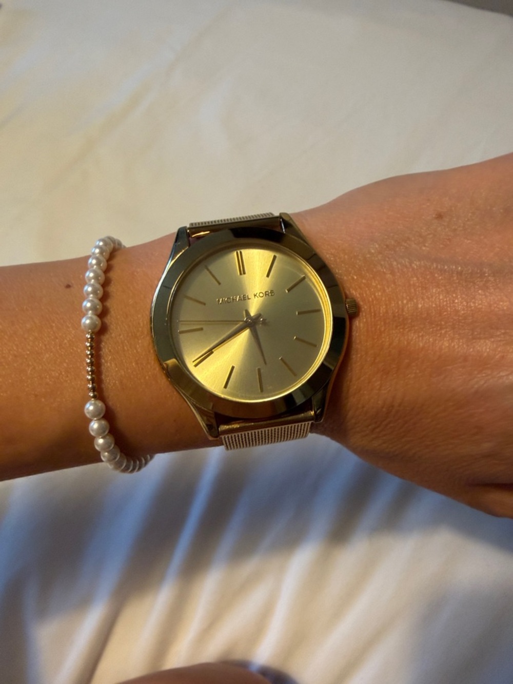 Michael Kors Gold Mesh Strap Watch